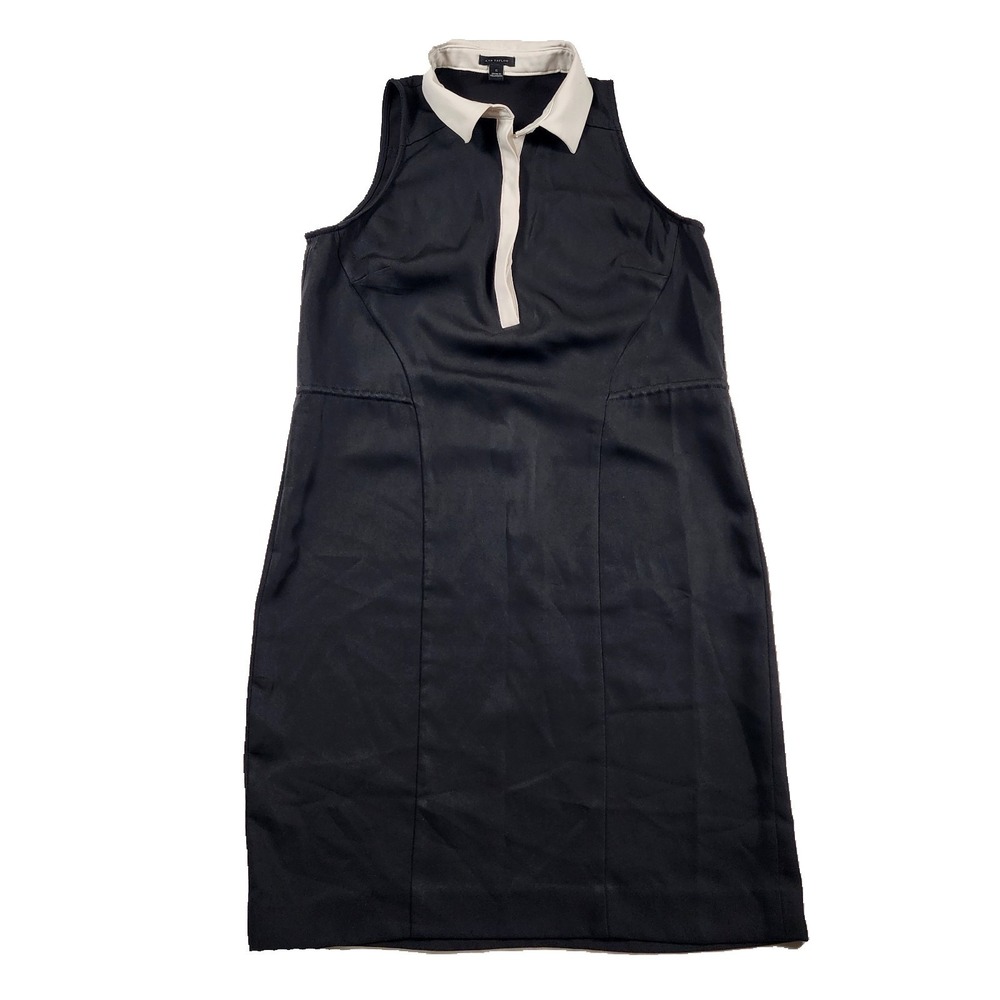 Ann Taylor Dress Womens Small Mini Sleeveless Sheath Collar Office Preppy